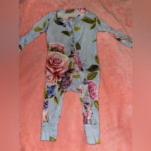 Posh Peanut Floral Kids Pajamas - Blue and Pink